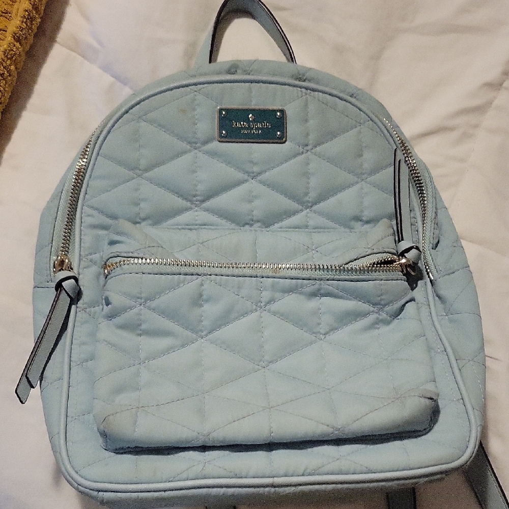 Kate Spade Blue Quilted Backpack